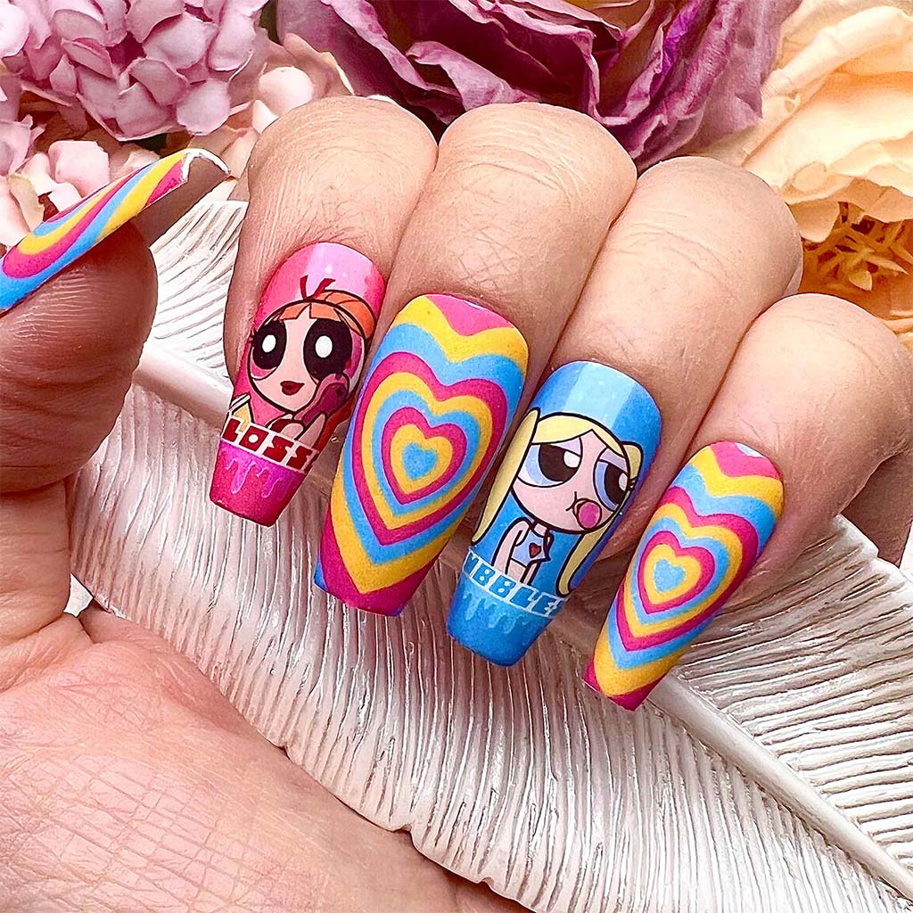 nailsby.yanidh on Instagram: “90's vibez ✨” | Diy acrylic nails, Unique acrylic  nails, Stilletto nails